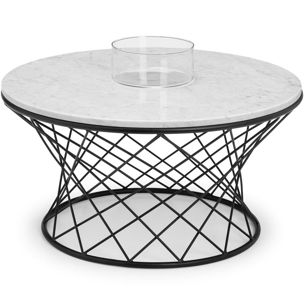 Julian Bowen Trevi Real Marble Round Wire Coffee Table Image 3