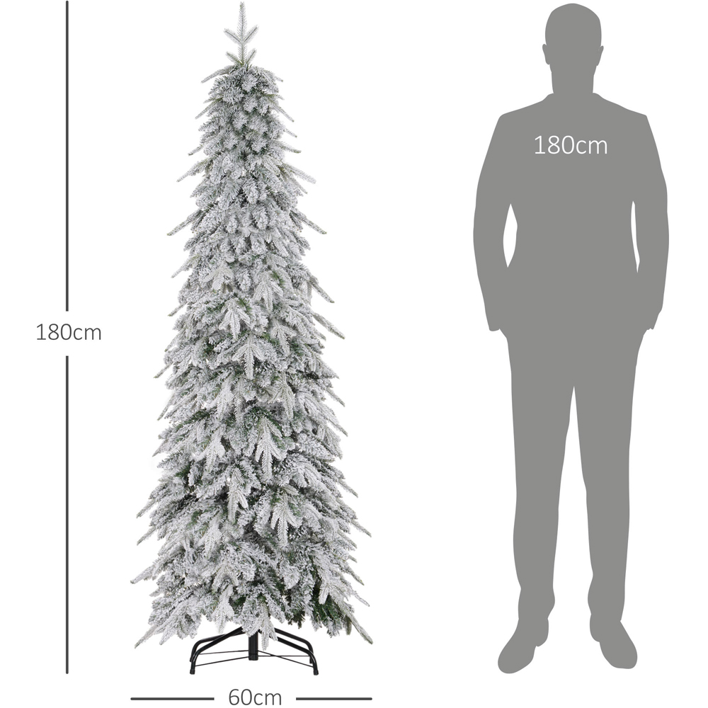 Everglow Snow Flocked Pencil Artificial Christmas Tree 6ft Image 7