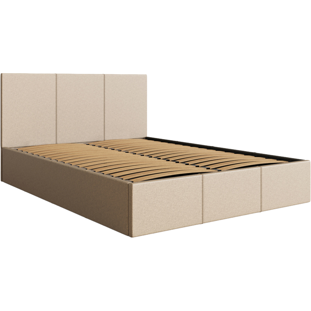GFW Double Natural Fabric Ottoman Bed Image 2