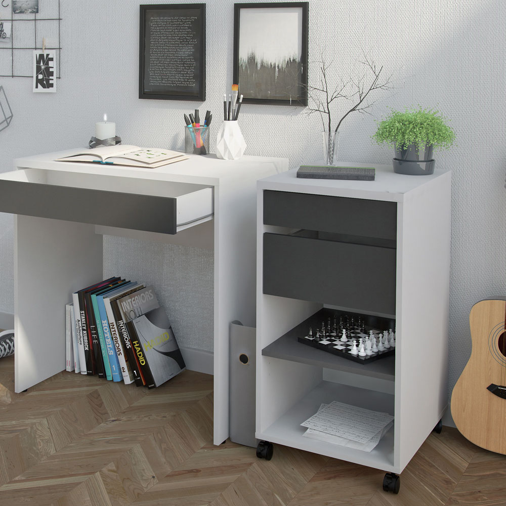 Florence Function Plus 2 Drawer White Cabinet Image 5