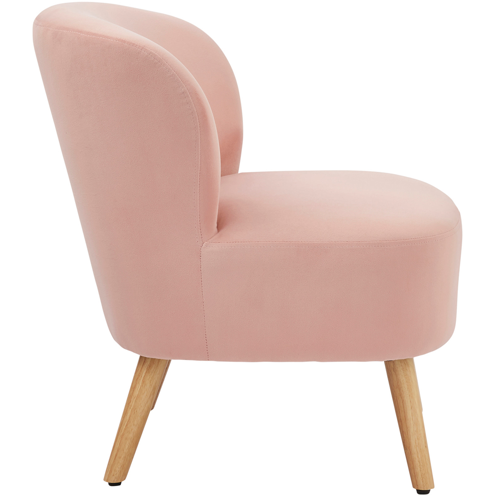 GFW Evie Blush Pink Velvet Accent Chair Image 4