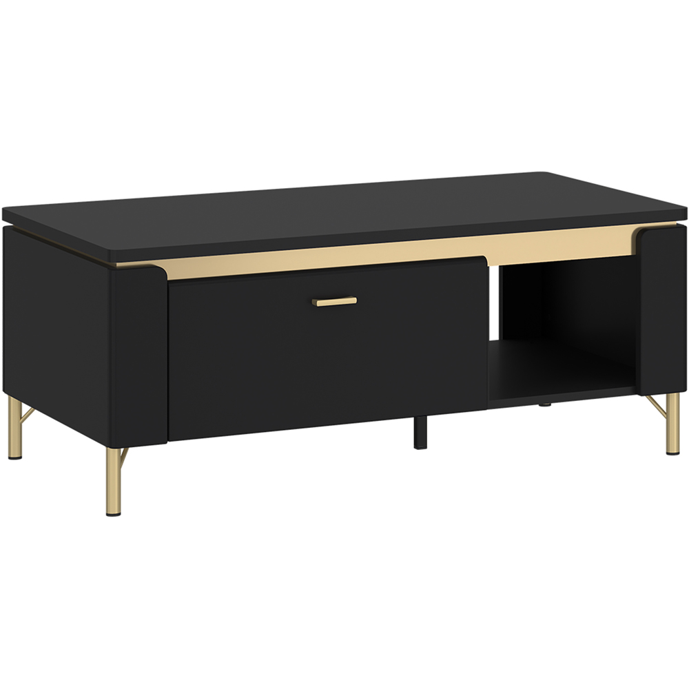 Furniture To Go Genoa Single Drawer Black Coffee Table Image 2