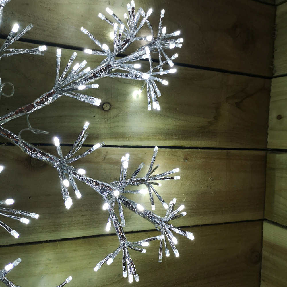 Premier 300 White LED Silver Starburst Snowflake Light 60cm Image 7