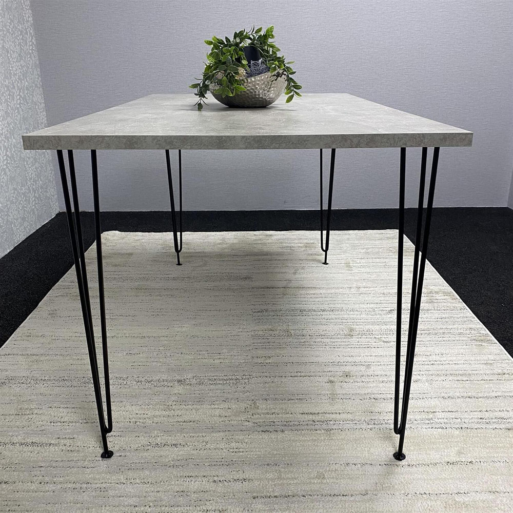 Kosy Koala 6 Seater Rectangular Dining Table with Hairpin Legs Stone Grey Image 4
