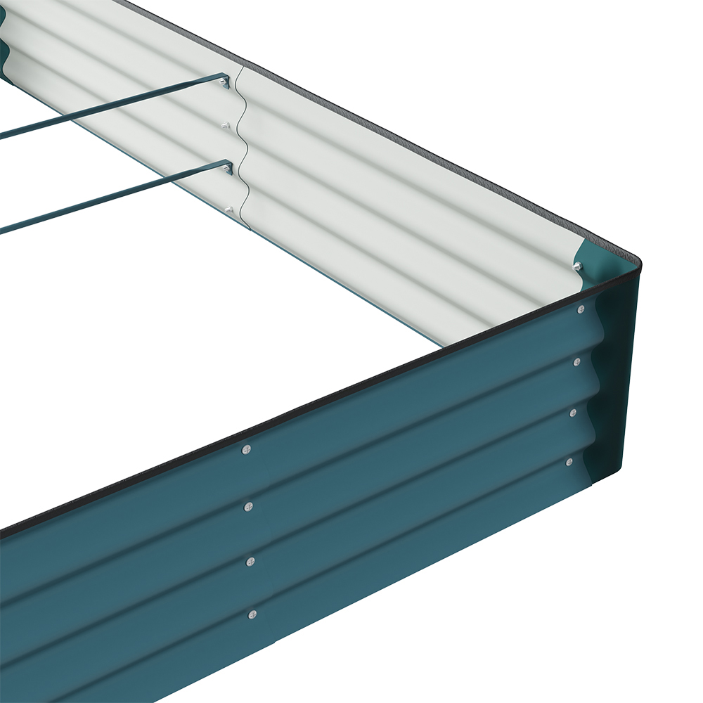 Living and Home Dark Blue Large Rectangular Galvanised Steel Raised Garden Bed 180 x 120cm Image 4