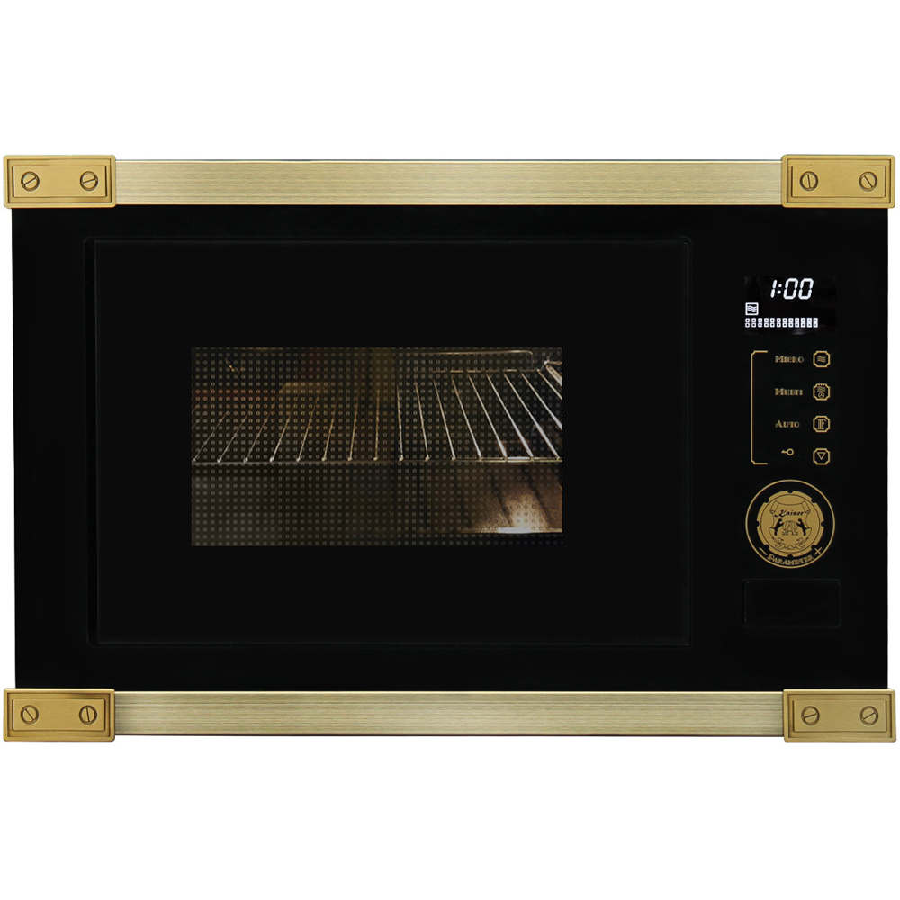 Kaiser Art Deco Anthracite Black Glass Built In Microwave Oven 900W Image 1