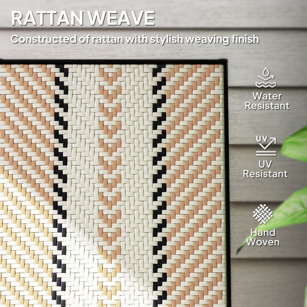 Outsunny Orange Rattan 5 Position Adjustable Folding Garden Chair Image 6