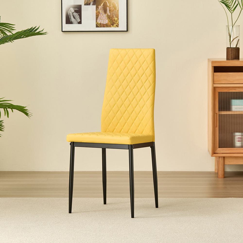 Indoor Living Seattle Emily 4 Seater Round Dining Set Mustard Image 5