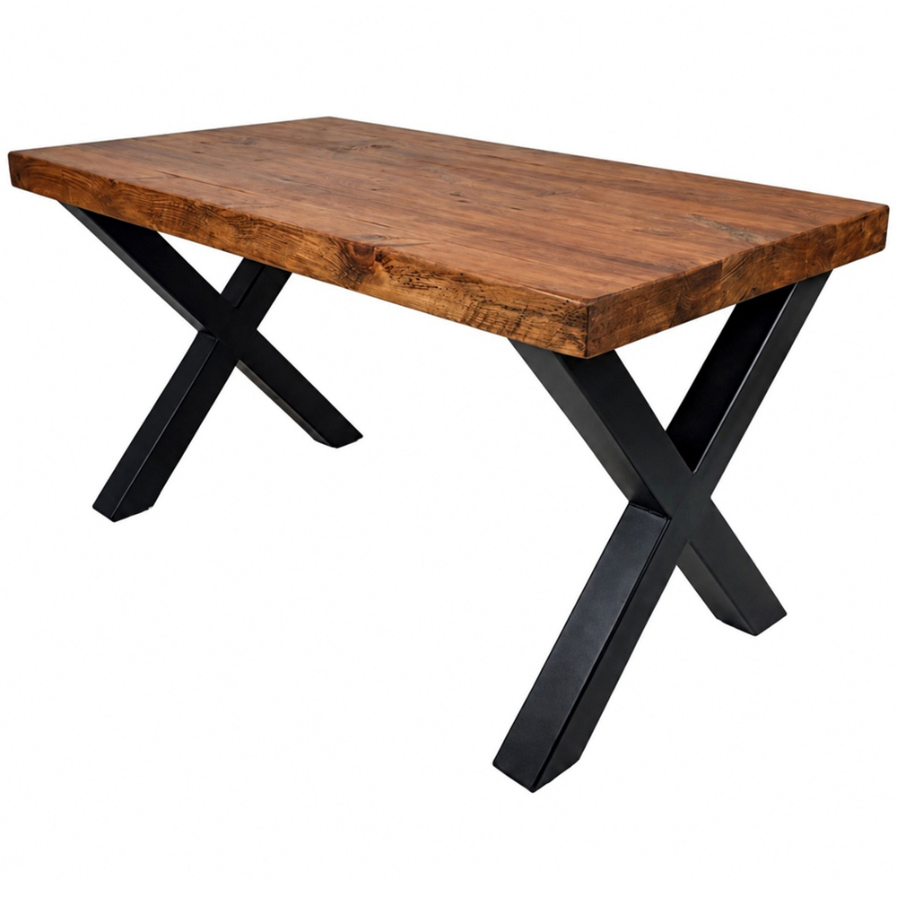 Homebase Walnut 6 Seater Chunky and Sturdy Dining Table 90 x 140cm Image 2