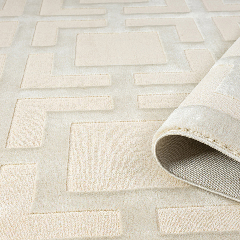 Desire Rugs Vellure Cream Metallic Sheen Maze Design Rug 160 x 230cm Image 4