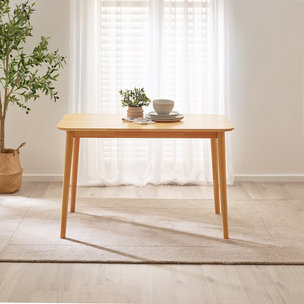 Furniturebox Lymington Marros 4 Seater Wooden Dining Set with Bench Oak Effect Image 6