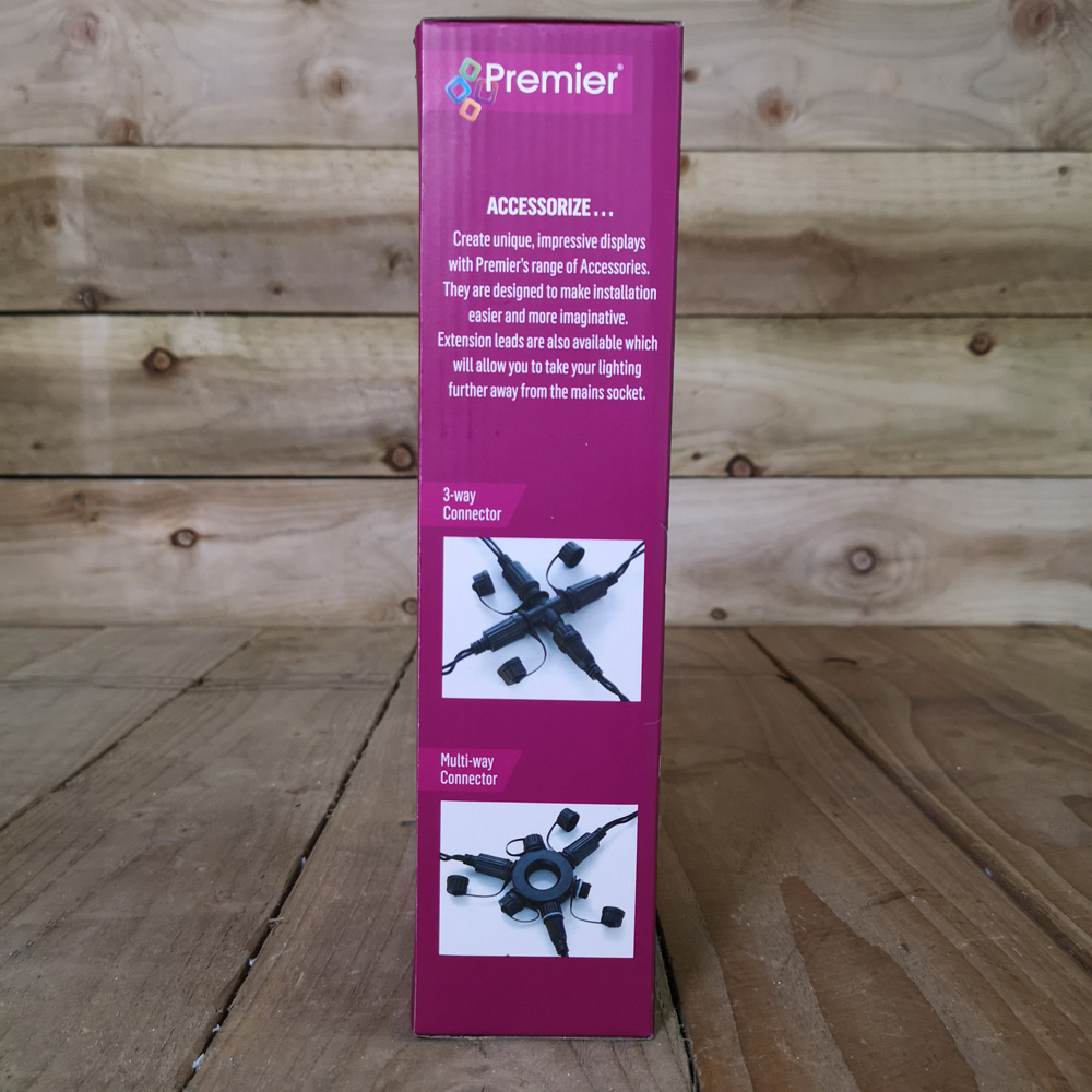 Premier 100 Warm White LED Static Black Cable String Light 8m Image 8