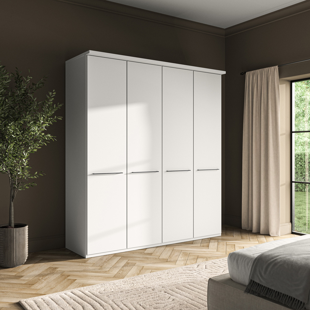 Homebase Cortiva White and Slate 4 Door Hinged Wardrobe Image 4