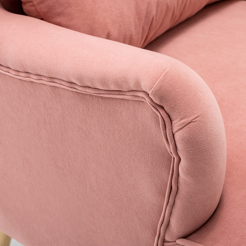 Living and Home Pink Curved Back Armchair with Footstool Image 6