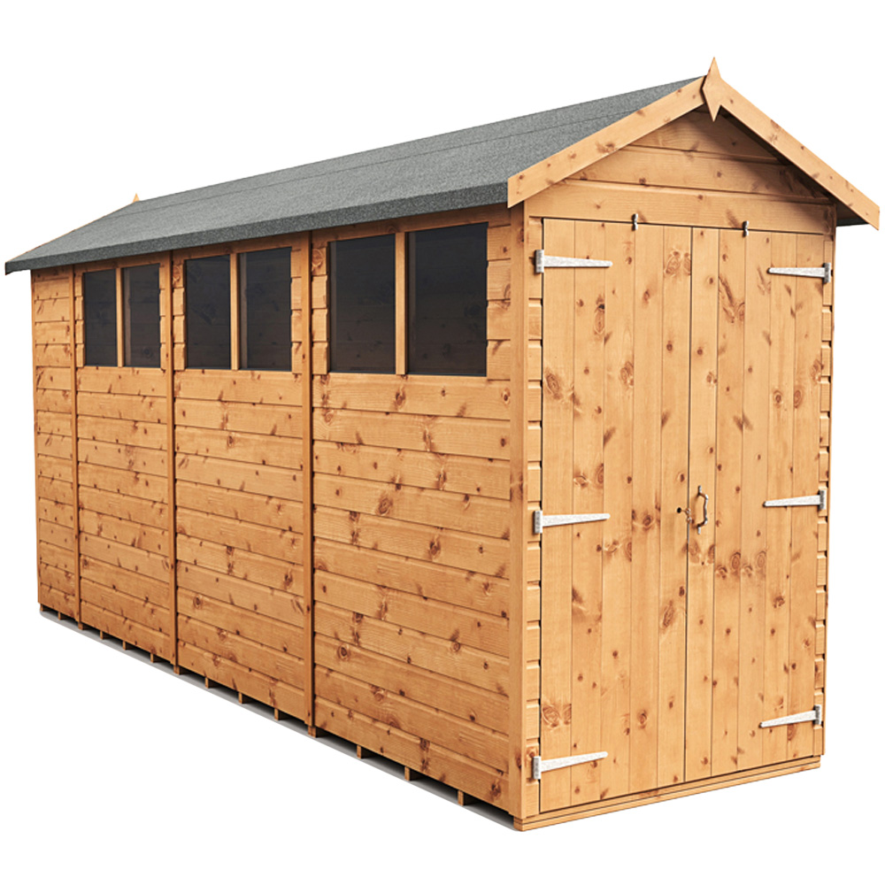 Empire Sheds 4 x 14ft Double Door Tongue and Groove Wooden Apex Garden Shed Image 1