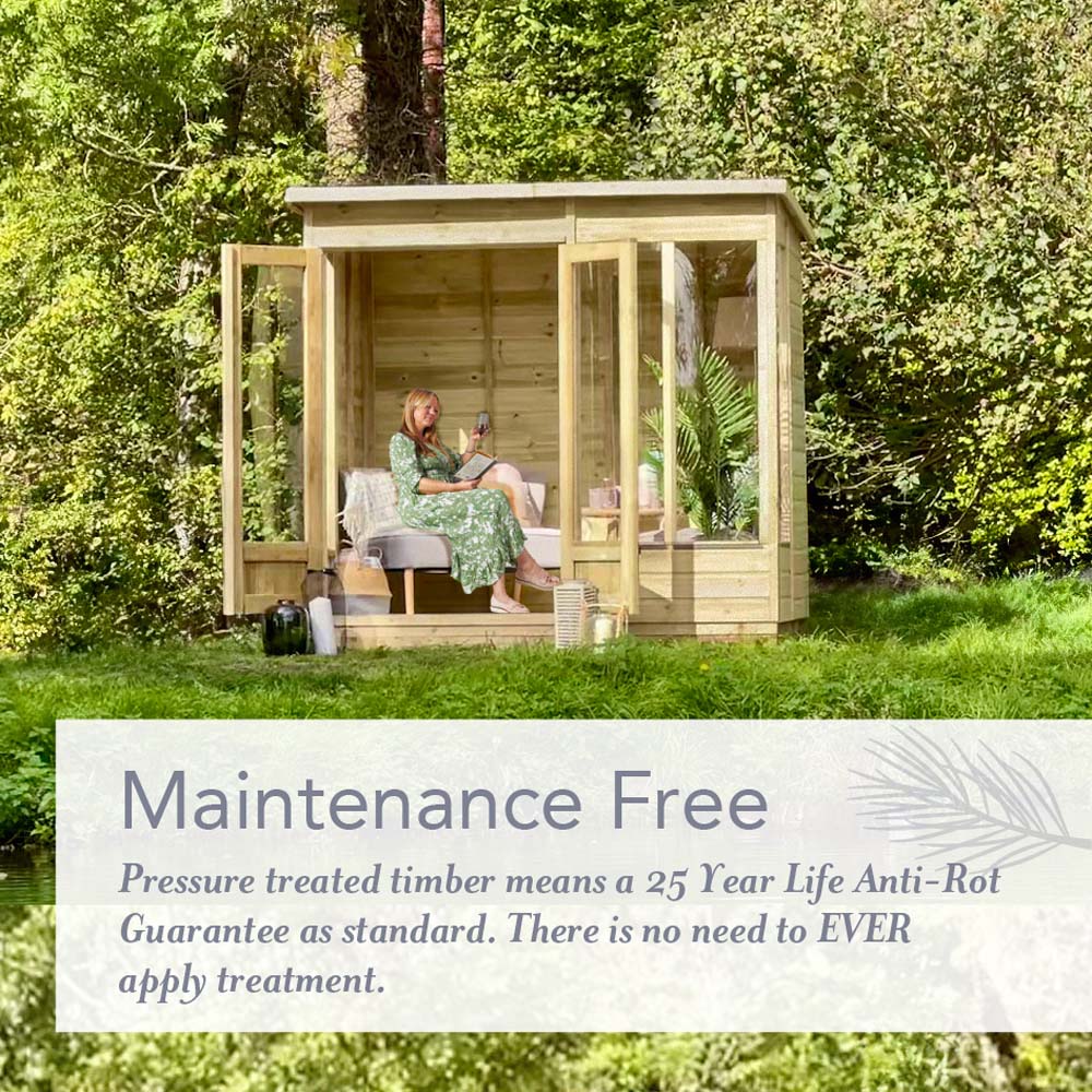 Forest Garden Beckwood 8 x 6ft 2 Opening Reverse Apex Summerhouse Image 8