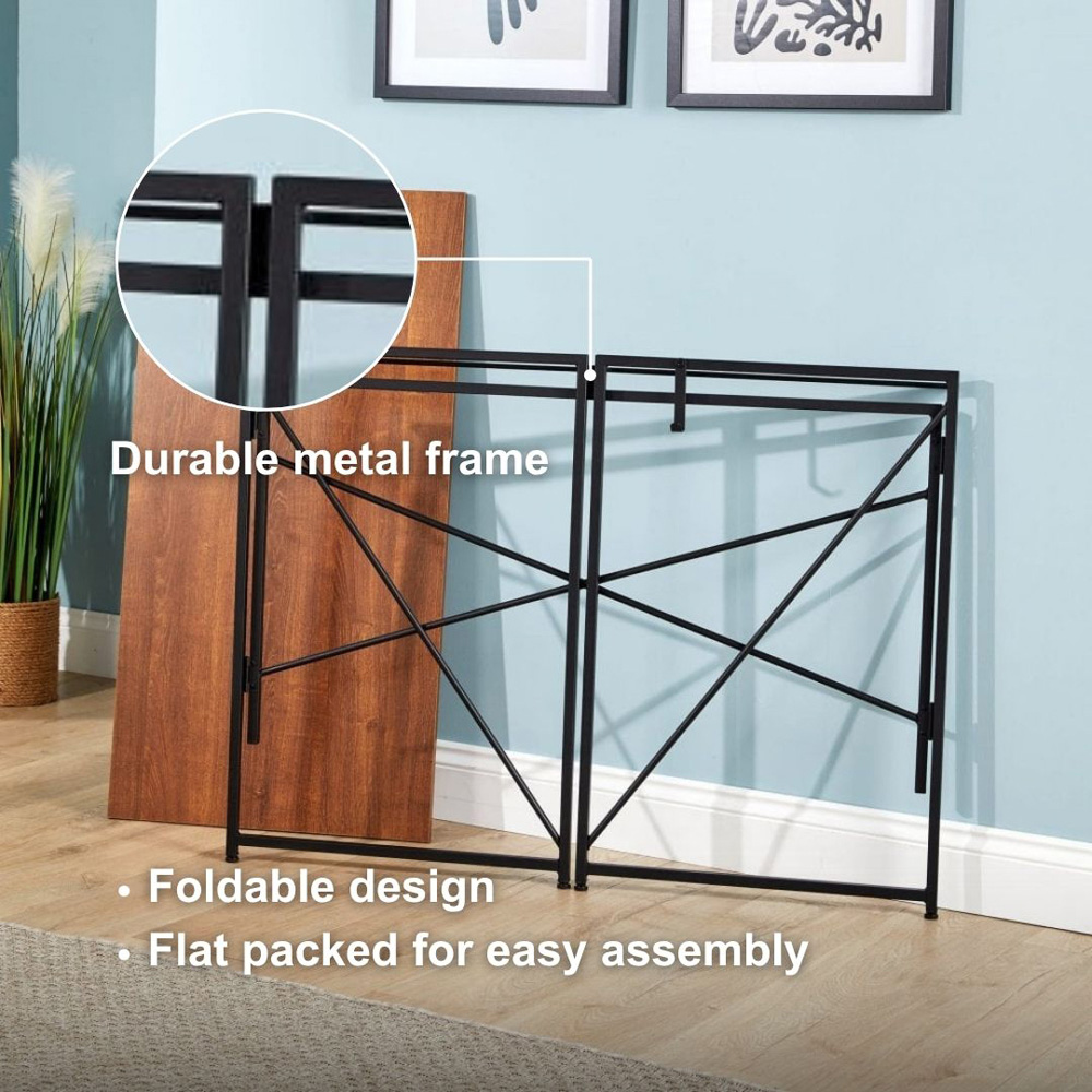Home Source Brampton Folding Compact Desk with Hook Dark Oak Image 5