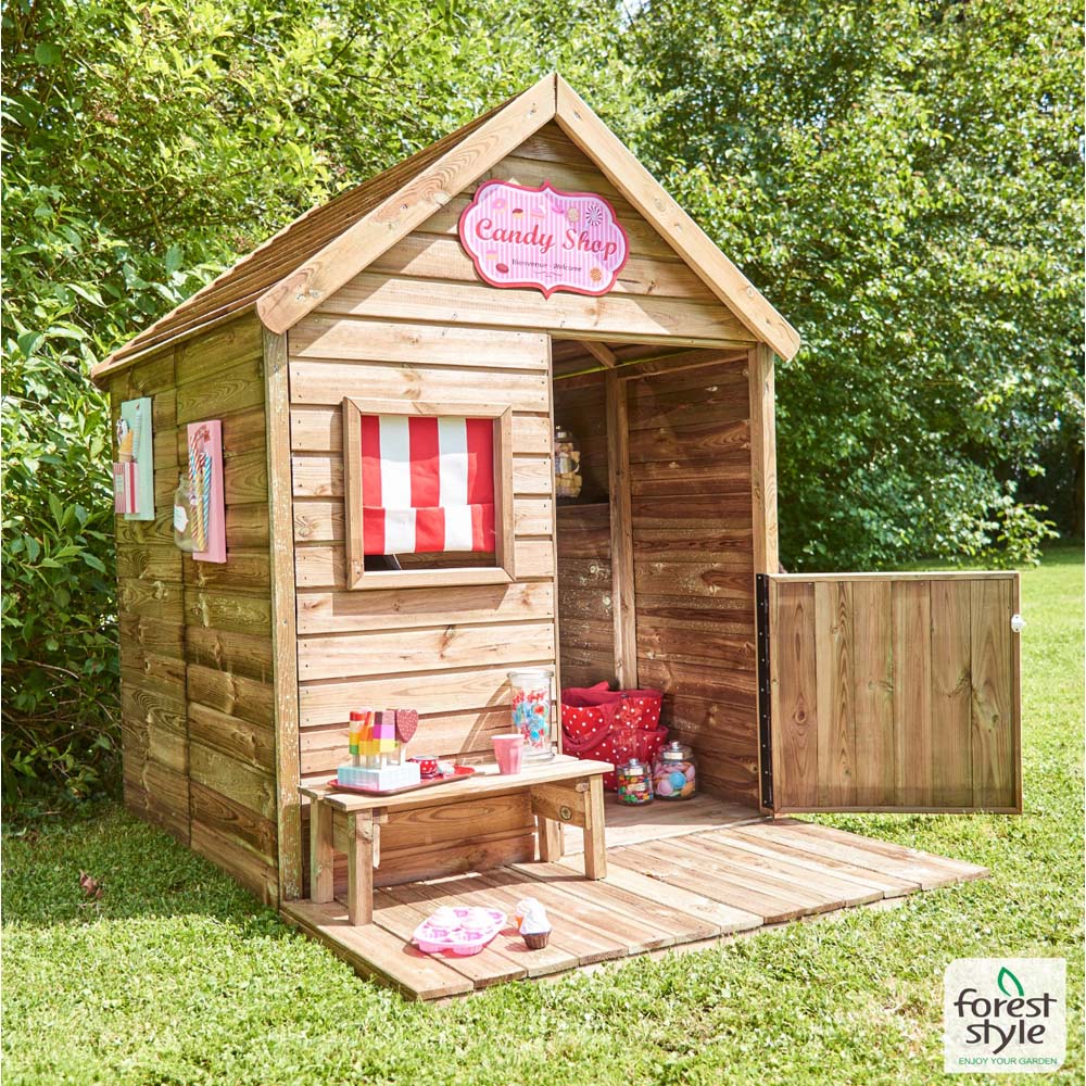 Soulet Heidi 4 x 5.5ft Kids Wooden Playhouse with Patio Image 2