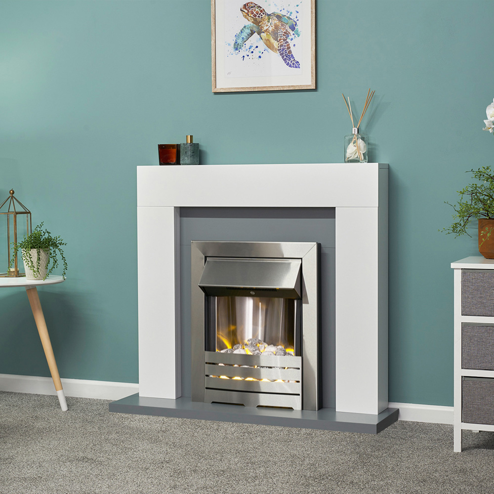 Adam Helios Brushed Steel Electric Inset Fire Image 2