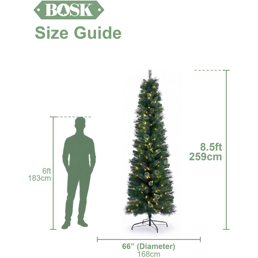 Bosk Brampton Pine Pre-Lit 300 Warm White LED Artificial Christmas Tree 8.5ft Image 7