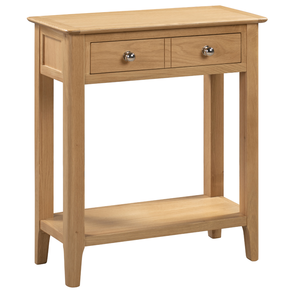 Julian Bowen Cotswold 2 Drawer Oak Console Table Image 2