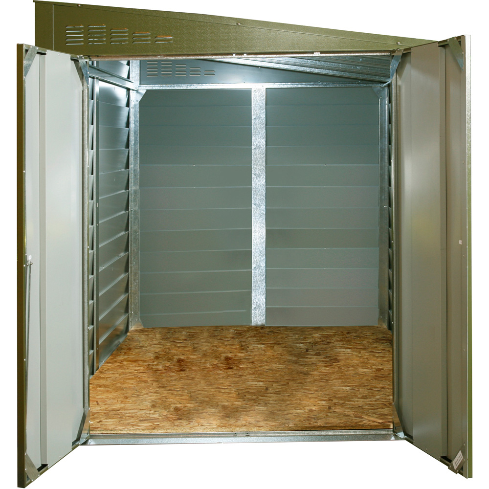 Trimetals ProtectaBike 940 9 x 4ft Olive Green Metal Pent Motorcycle Garage with Flooring Image 3