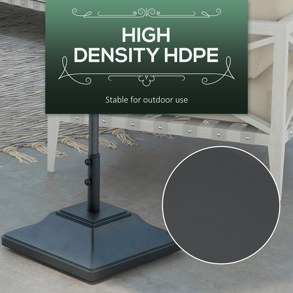 Outsunny Black Square Parasol Base with Wheels 60kg Image 6