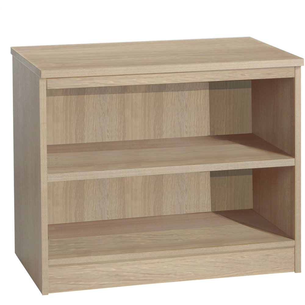 R White Cabinets 2 Shelf Brown Desk Height Wide Bookcase Image 2