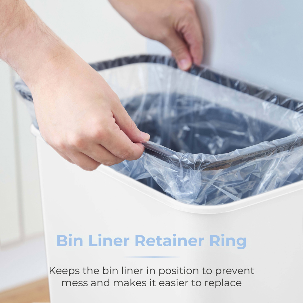 Tower Rectangular White Bin ABS Sensor 50L Image 5