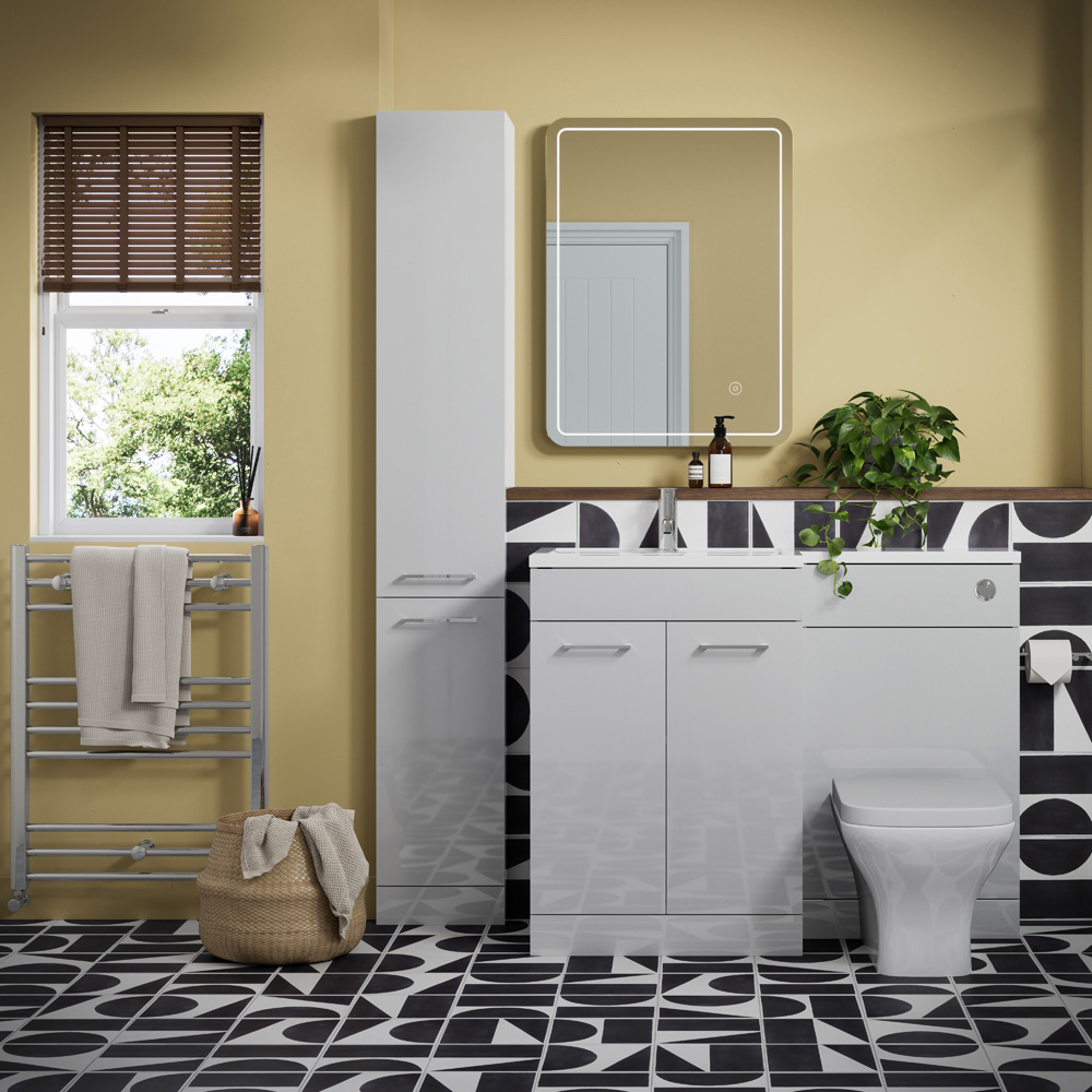 Bathstore Panama 2 Door Grey Floor Standing Tall Unit 350mm Image 2