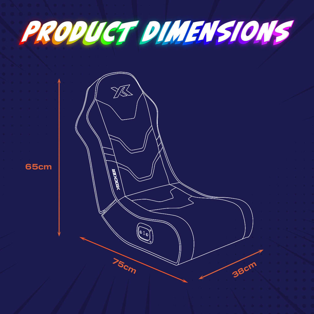 X Rocker Shadow Black RGB Stereo Audio Floor Rocker with App Controlled LED Lights Image 8