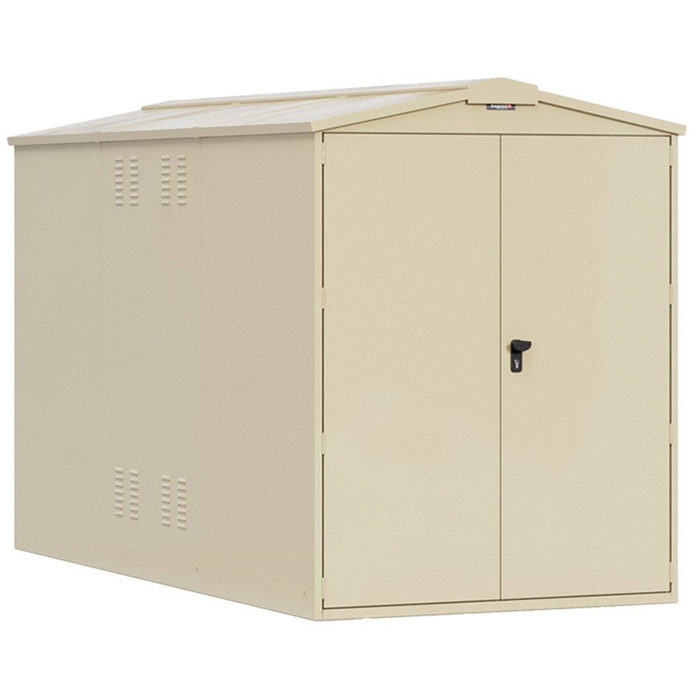 Asgard Centurion 5 x 11ft Double Door Cream High Security Apex Garden Shed Image 1