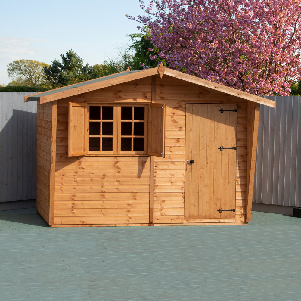 Shire 10 x 10ft Shiplap Style C Security Cabin Apex Garden Shed Image 3
