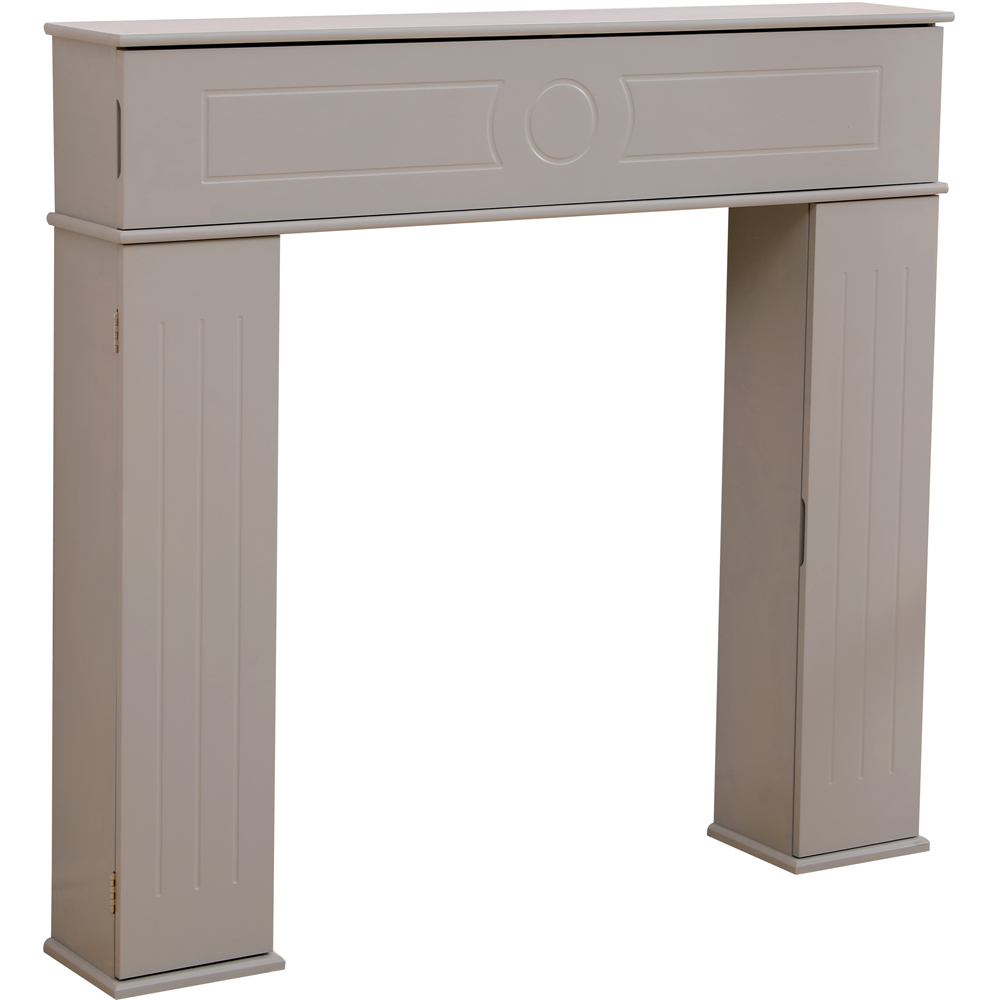 FurnitureHMD 3 Door Grey Fireplace Surround Edge Storage Unit Image 3