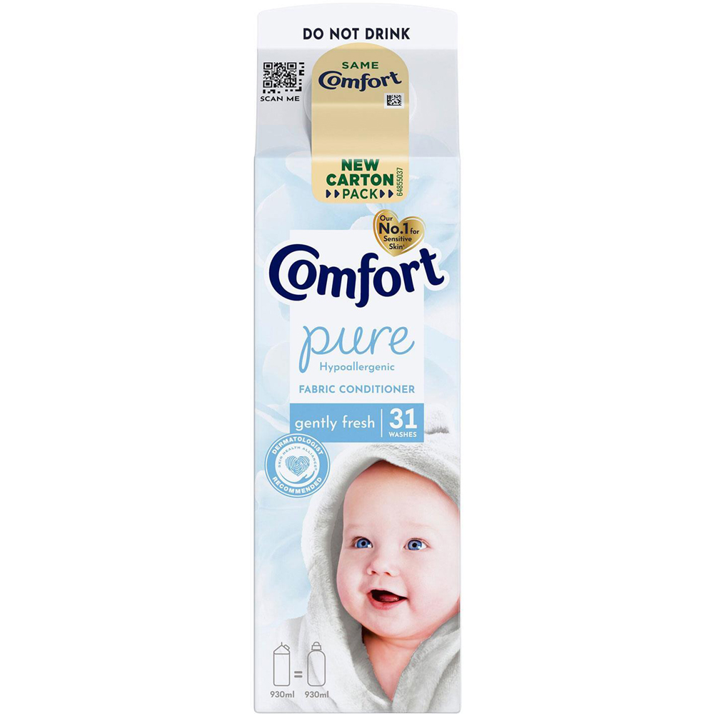 Comfort Pure Gently Fresh Fabric Conditioner 31 Washes 930ml 6 Pack Image 2
