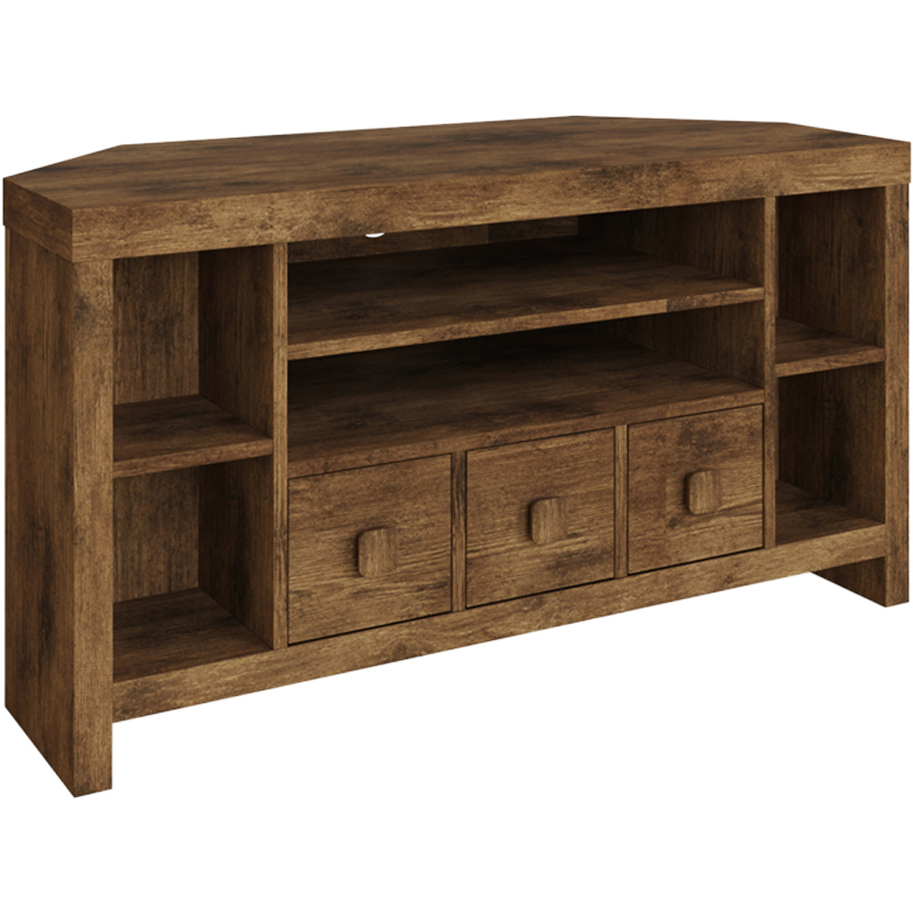 GFW Jakarta 3 Drawer 6 Shelf Mango Yellow Corner TV Unit Image 2