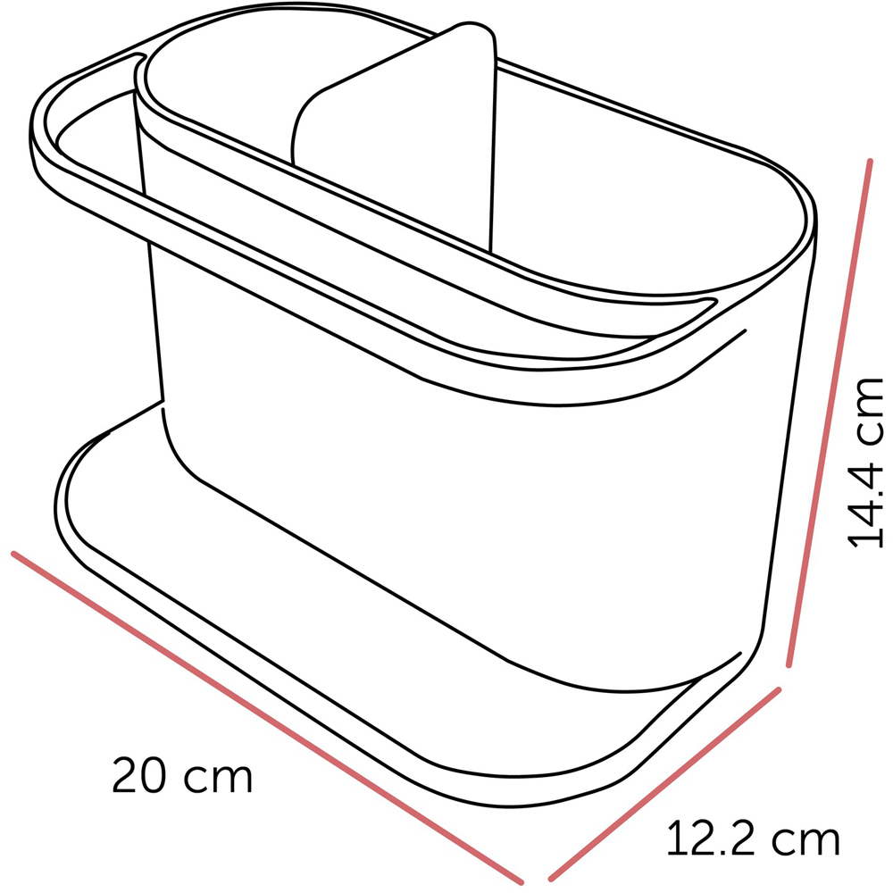 ReBorn Sage Green Compact Plastic Sink Tidy with Drainage Tray Image 8