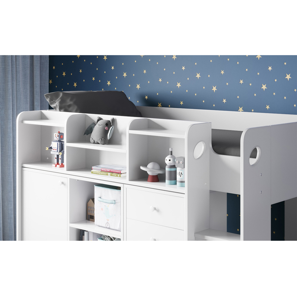 Flair Wizard Junior Single White High Sleeper Storage Station Image 2