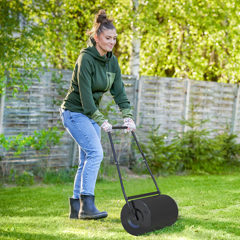 DURHAND 38L Black Fillable Steel Lawn Roller Image 2
