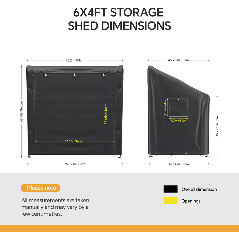 Living and Home 6 x 4ft Black Garden Storage Shed Image 8