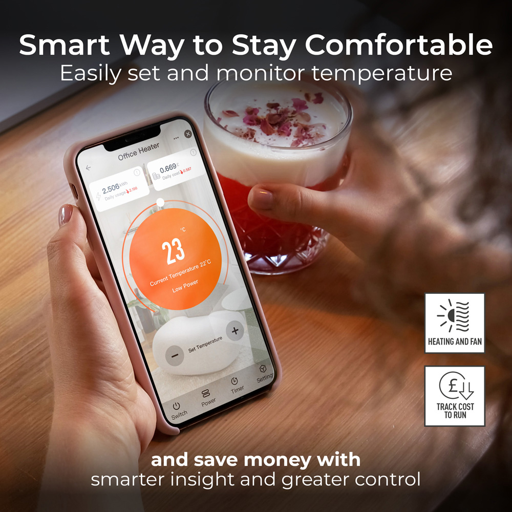 Masterplug Breeze Smartenergy White Bladeless Heater and Fan 1500W Image 2