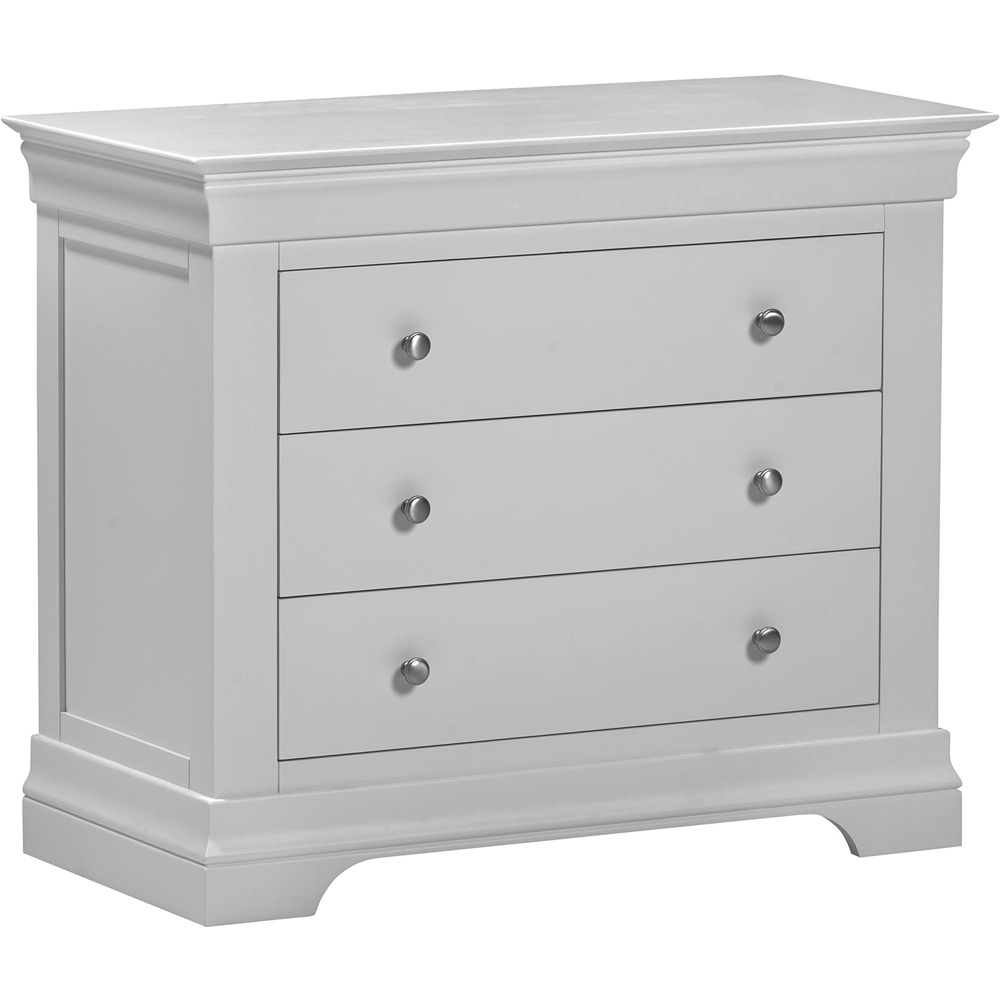 Seconique Bordeaux 3 Drawer Pebble Grey Storage Chest Image 2