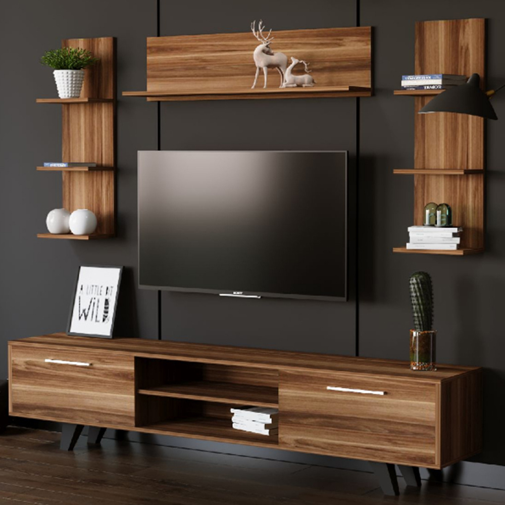 Evu MILANO 2 Doors Walnut TV Cabinet Image 1
