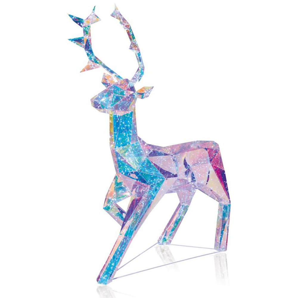 Samuel Alexander 600 White LED Standing Iridescent Stag Christmas Decoration 5ft Image 2
