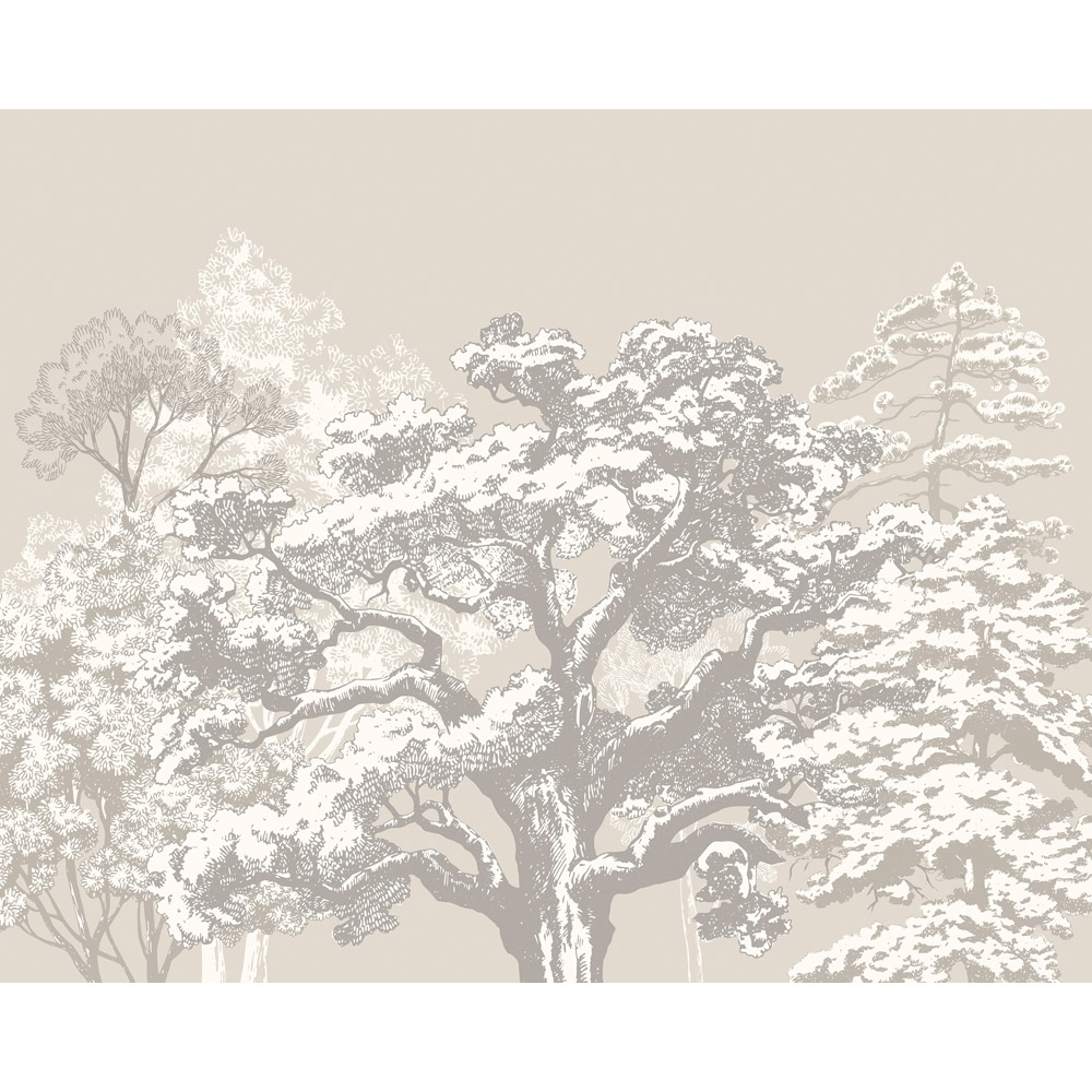 Origin Murals Etched Trees Charcoal and Stone Wall Mural Medium Image 2