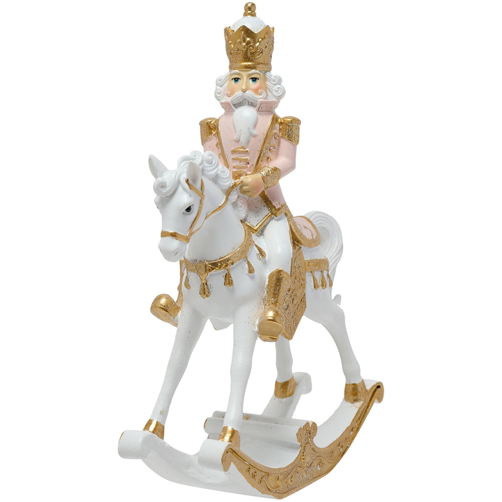 The Christmas Gift Co Pink Nutcracker On A Rocking Horse Image 2