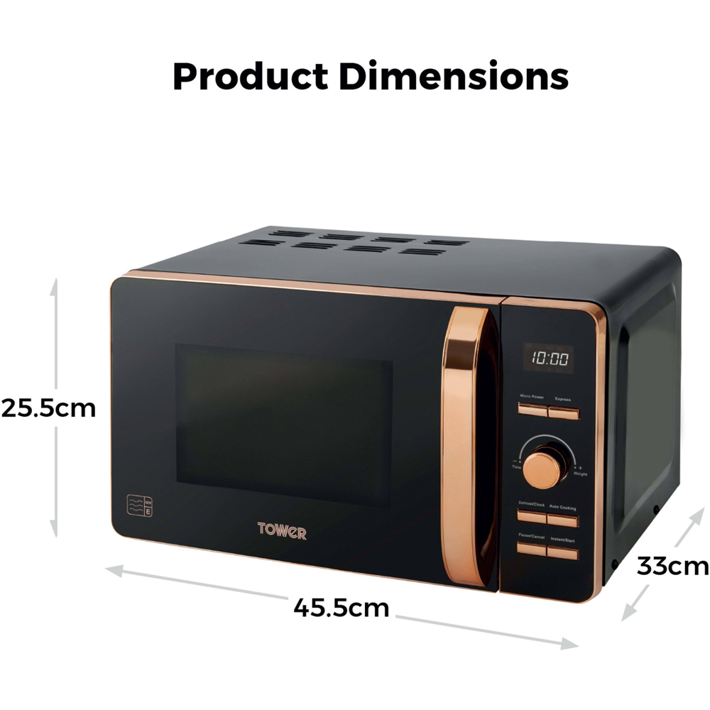 Tower T24021 Black and Rose Gold 20L Digital Microwave Image 8