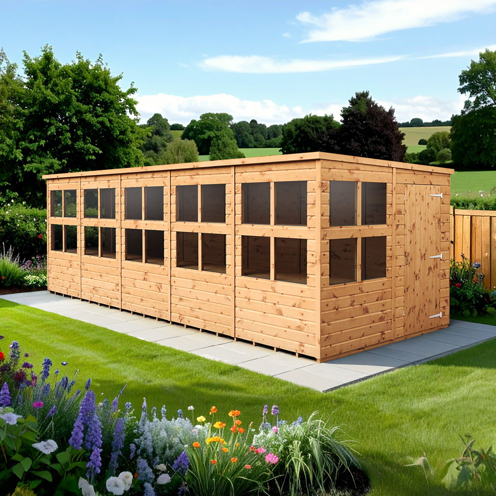 Empire Sheds 20 x 8ft Tongue and Groove Potting Pent Garden Shed Image 2