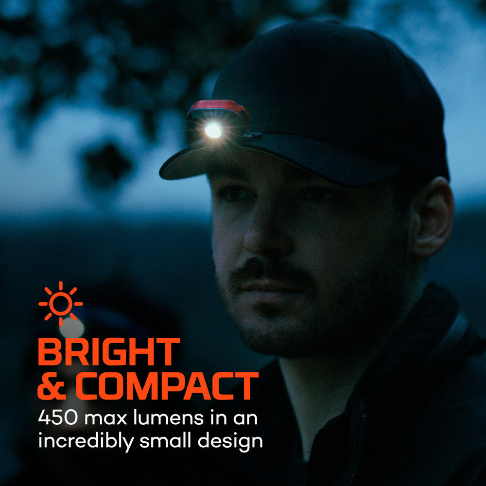 Nebo Mycro 450 2-in-1 450 Lumens Red Rechargeable Detachable Headlamp and Cap Light Image 9