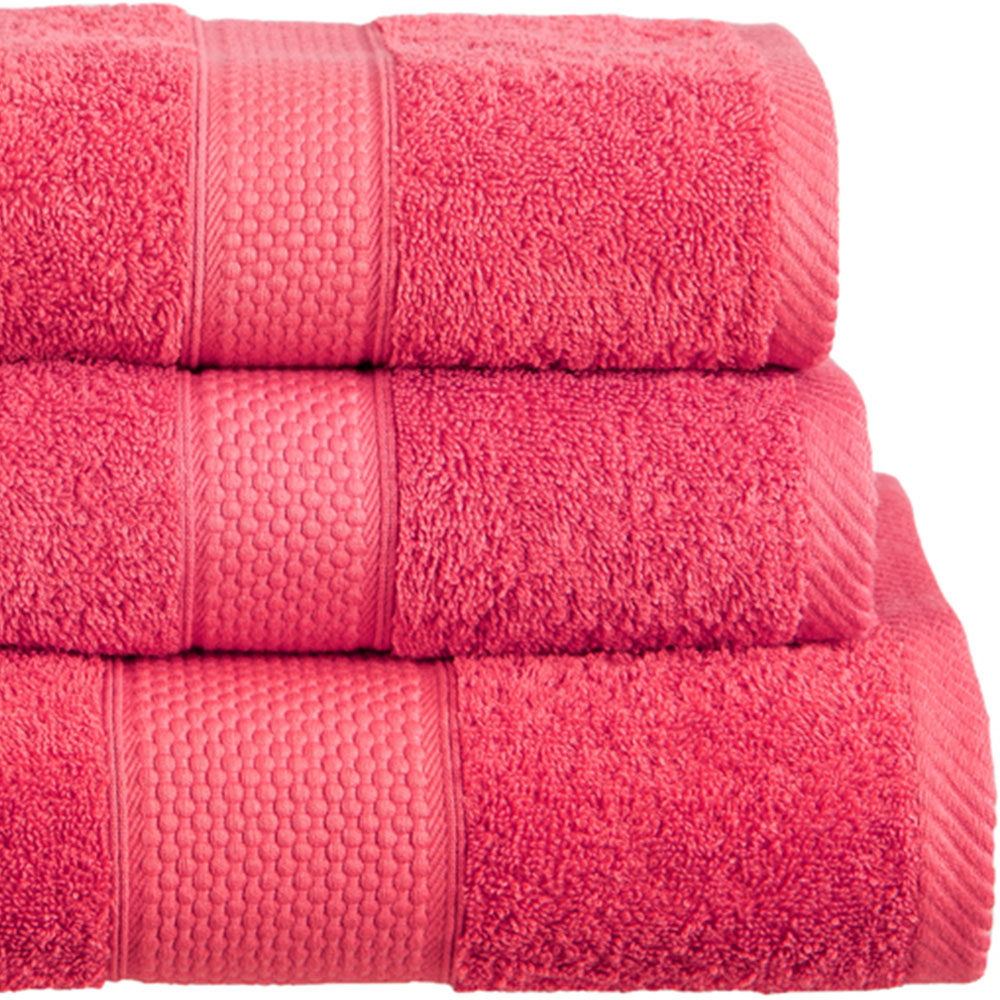 Imperial Ringspun Combed Cotton Raspberry Turkish Face Towel 2 Pack Image 2